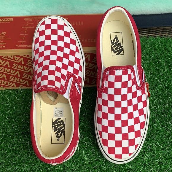 Vans Classic Slip On Checkerboard Cerise/Trwht Men - Picture 7 of 12